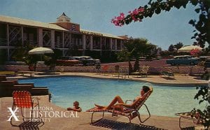 Photo postcard of Hotel Desert Hills, Phoenix, AZ, ca. 1970. AHS Photo #2004.55.987